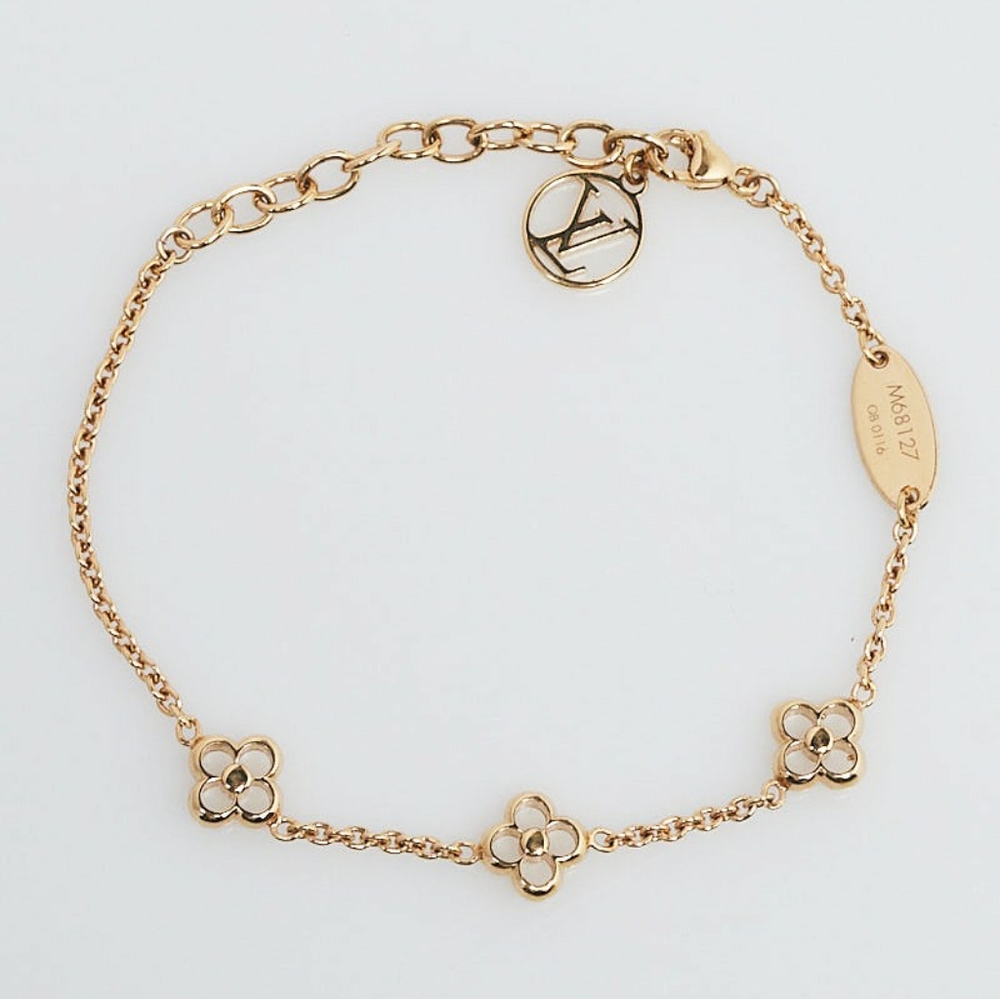 💥💯Louis vuitton gold tone full flowers bracelet